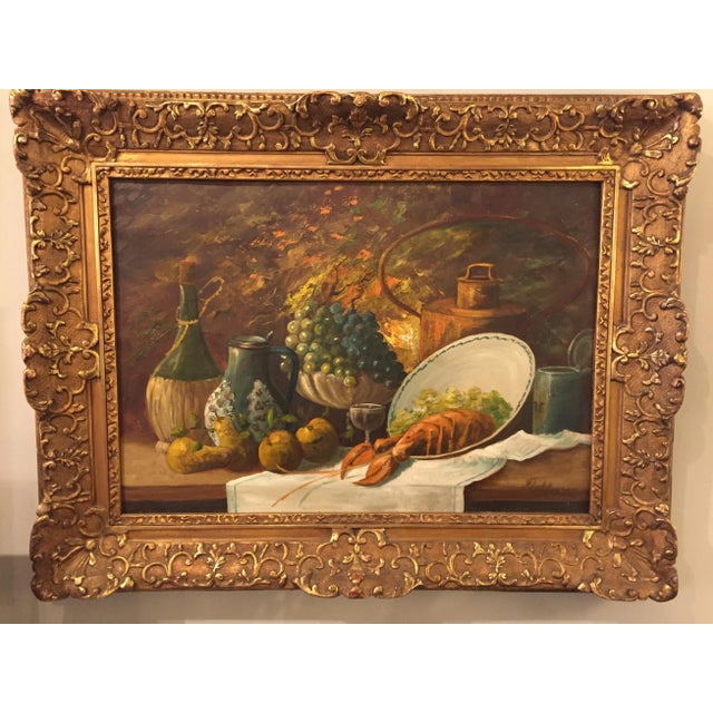 Belgian 1871-1964 Flachet Still Life Painting For Sale - Image 11 of 11
