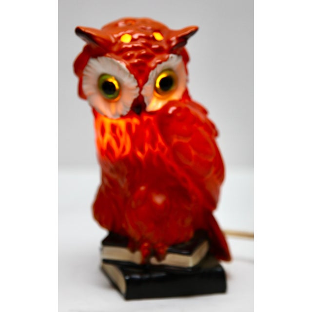 Perfume lamp in the form of an owl attributed to Carl Scheidig Grafenthal, Germany. Made from glazed porcelain. Electrical...