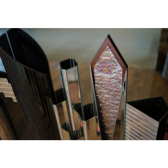 1990s Grand Scale Mirrored Chicago Skyline Sculpture by Harvard Reflections For Sale In Chicago - Image 6 of 12