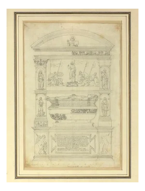 Giovanni Fontana, Monument to the People, Original Drawing, 16th Century