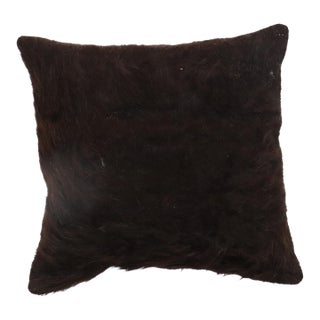 Black Mohair Rug Pillow For Sale