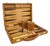 Vintage Mid-Century Backgammon Game Set Faux Crocodile Travel Case For Sale