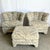 Textile Postmodern Scalloped Banana Leaf Lounge Chairs With Ottoman - 3 Pieces For Sale - Image 7 of 8