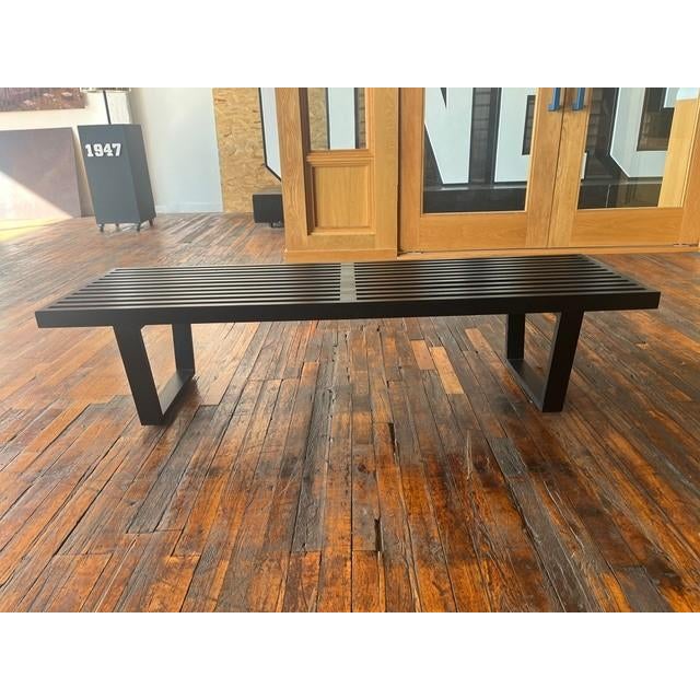 1980s Mid-Century Modern Nelson Bench for Herman Miller Ebony Wood For Sale - Image 5 of 6