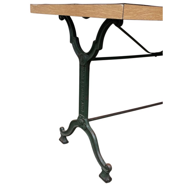1950s Antique Bistro Table in Engraved Wrought Iron, 1950s For Sale - Image 5 of 8