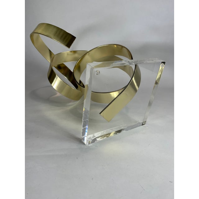 Late 20th Century Abstract Gold Aluminum Ribbon Sculpture by Dan Murphy For Sale In Chicago - Image 6 of 9