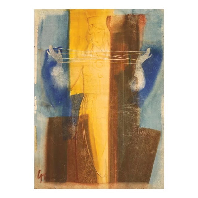 Dzemma Skulme, Threads, Watercolor on Paper, 1970s For Sale