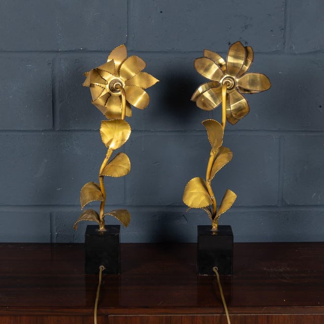 Maison Jansen Vintage 20th Century French Floral Table Lamps from Maison Jansen, 1970s, Set of 2 For Sale - Image 4 of 18