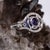 Blue 2cts Tanzanite and Earth Mined Diamonds Pendant in Solid 14k White Gold | Rd 8mm For Sale - Image 8 of 8