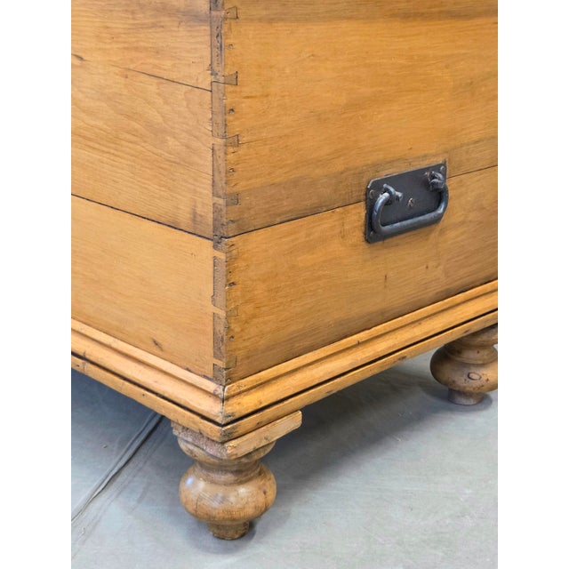 Antique Circa 1900 German Natural Pine Blanket Chest For Sale - Image 9 of 15