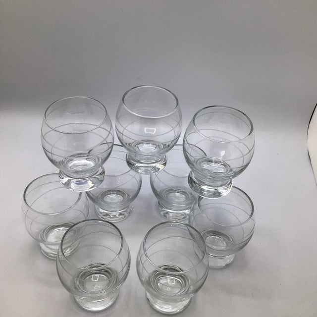 Mikasa Circle Etched Balloon Cocktail Glasses-Set of 9 For Sale - Image 10 of 12