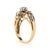 Contemporary 10K Yellow Gold 1/2 Cttw Round and Baguette Diamond Flower Swirl Cocktail Ring (I-J Color, SI2-I1 Clarity) - Ring Size 7 For Sale - Image 3 of 6