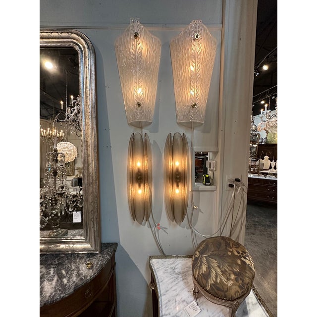 Modern Pair of 'Fume" Murano Glass Sconces For Sale - Image 3 of 7