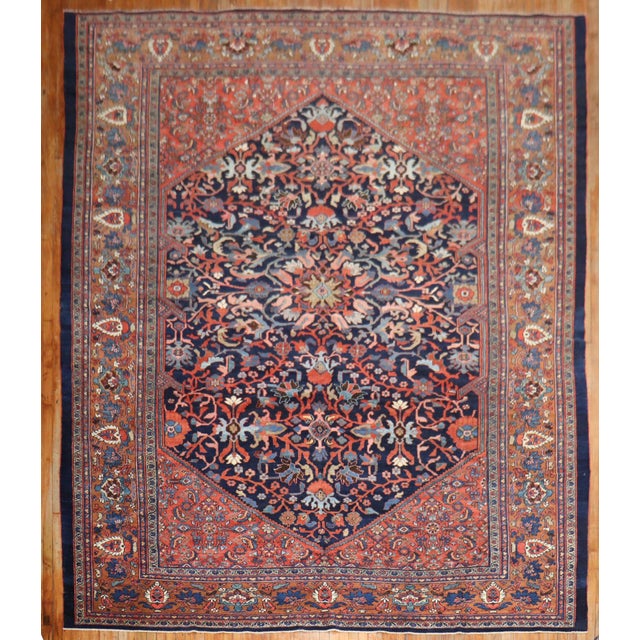 Early 20th Century Antique Persian Mahal Carpet - 10'6" x 13'3" For Sale - Image 5 of 12