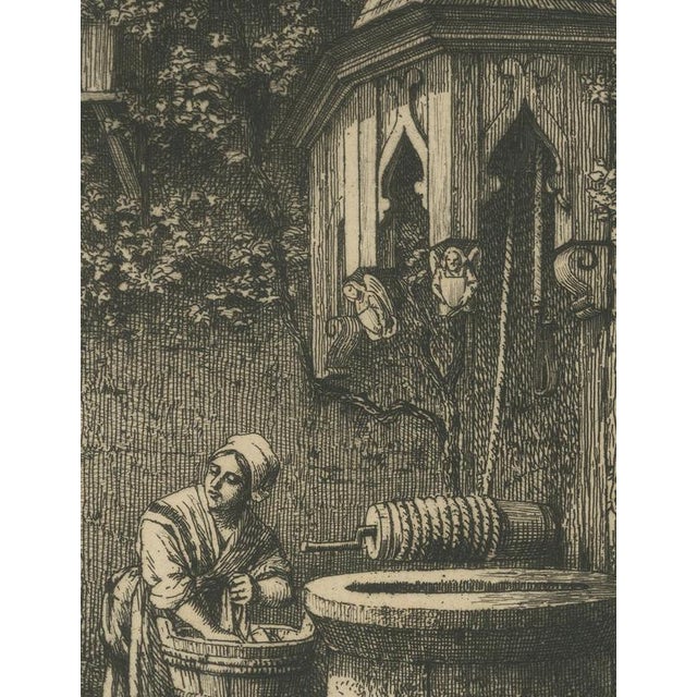 Armand Queyroy, Courtyard Well with Washerwoman and Girl, 1875, Etching For Sale - Image 6 of 9