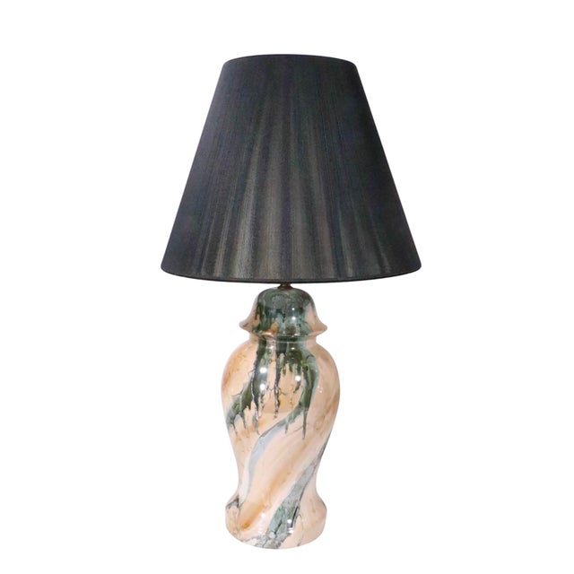Mid 20th Century Hollywood Regency Faux Marble Ginger Jar Form Table Lamps - a Pair For Sale - Image 11 of 12