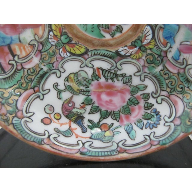 Chinese Export Famille Rose Medallion Porcelain Demitasse Coffee Cup & Saucer For Sale In Portland, OR - Image 6 of 11