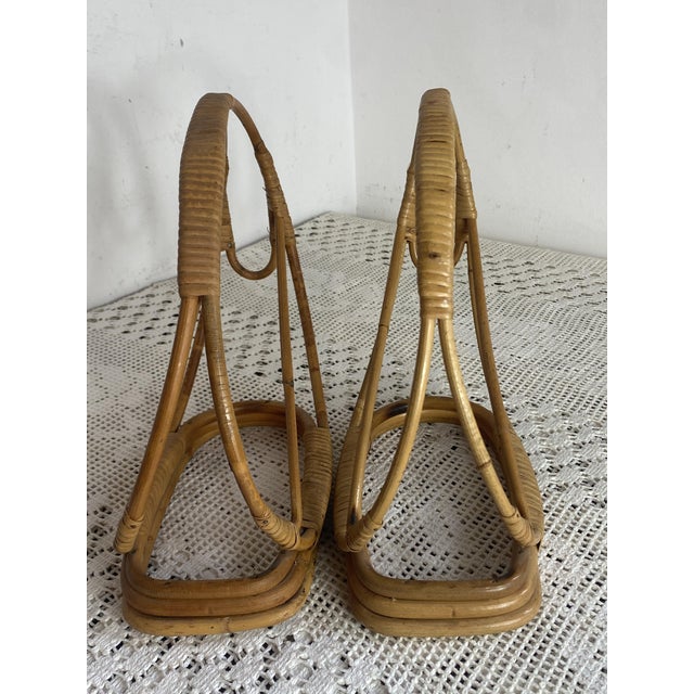1960s Rattan and Wicker Bottle Holders, 1960s, Set of 2 For Sale - Image 5 of 15