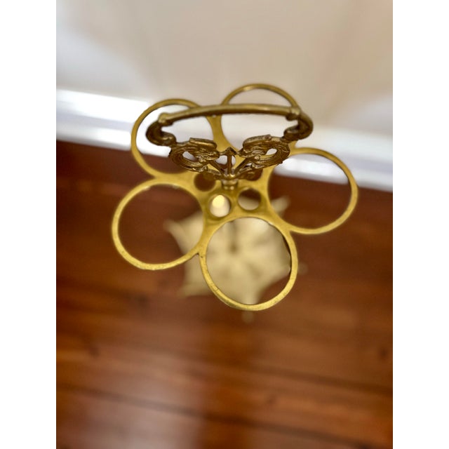 Mid 20th Century Vintage Brass Umbrella or Cane Stand For Sale - Image 5 of 12