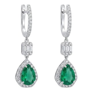 Natural 18k Gold Diamond & Color Stone Stud Earrings, New Design For Sale