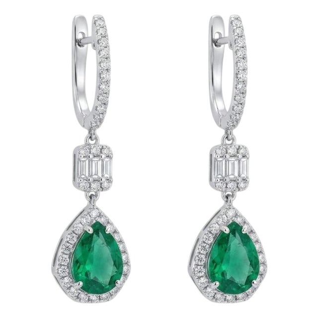 Natural 18k Gold Diamond & Color Stone Stud Earrings, New Design For Sale