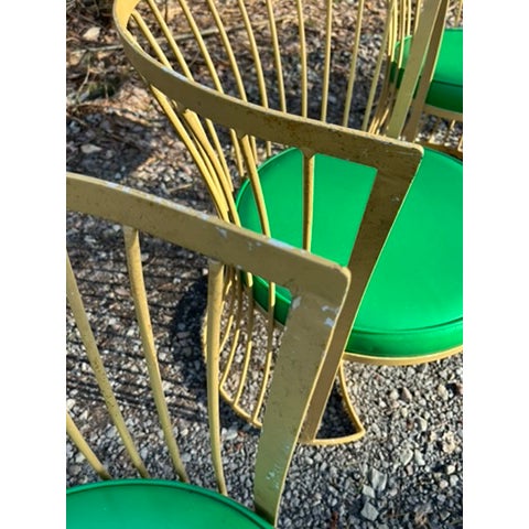 Tan Vintage Iron Outdoor Dining Table and Chairs Set of 7 For Sale - Image 8 of 18