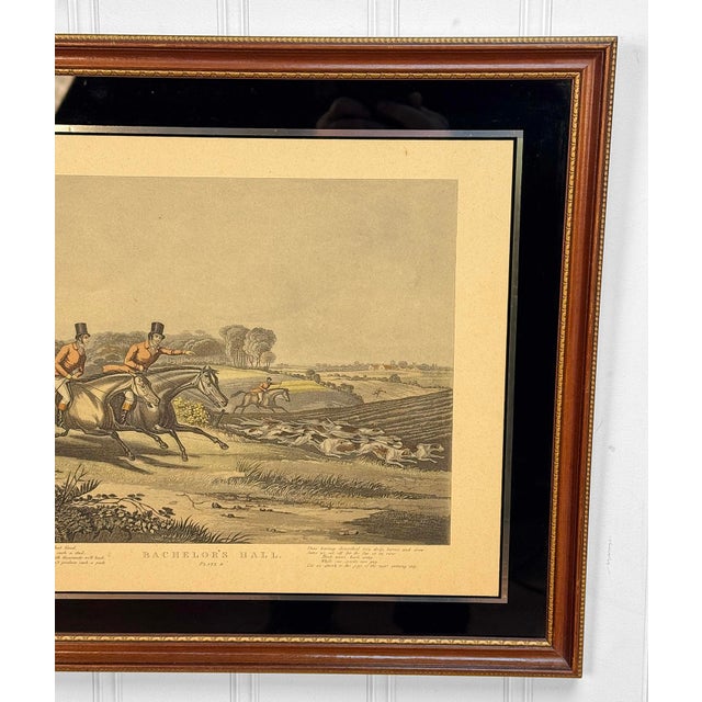 Early 20th Century Antique English Bachelor's Hall Fox Hunt Framed Art Lithograph For Sale - Image 5 of 14