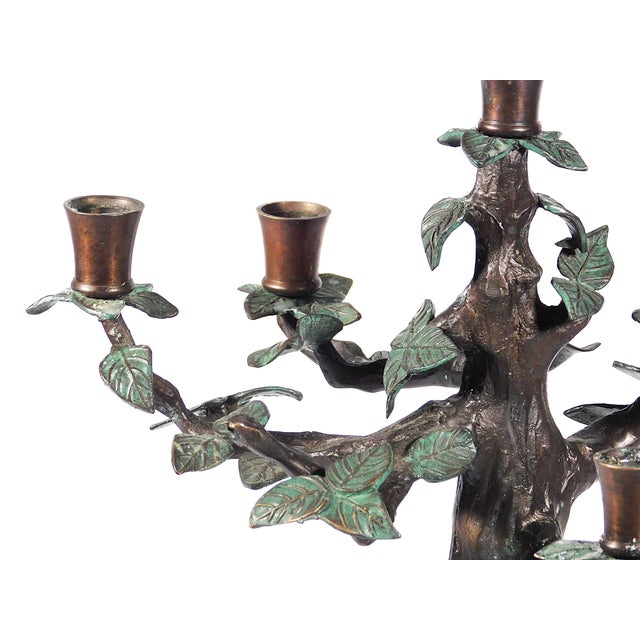 Cold-Painted Bronze Tree Form Candelabra For Sale - Image 4 of 6