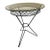 MCM Atomic Tripod Hairpin Wrought Iron and Glass Side Table Tempestini, Attributed For Sale