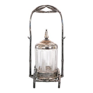 James Tufts Silverplate Pickle Caster Bamboo Aesthetic Movement Circa 1870 For Sale