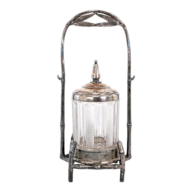 James Tufts Silverplate Pickle Caster Bamboo Aesthetic Movement Circa 1870 For Sale