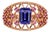 1.4Ct Statement Tanzanite Ring With Pink Sapphire Accents: Solid 14k Gold, 8x6mm, Size 6.75 For Sale