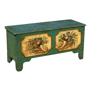 Early 19th Century Antique Painted Blanket Chest / Medicine Chest - Charles Holman Portsmouth Nh