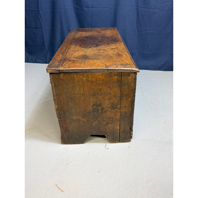 Antique English Carved Oak Trunk, 1650 For Sale - Image 9 of 18