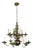 Dutch Baroque Style 2-Tier Aged Brass 12-Light Chandelier For Sale