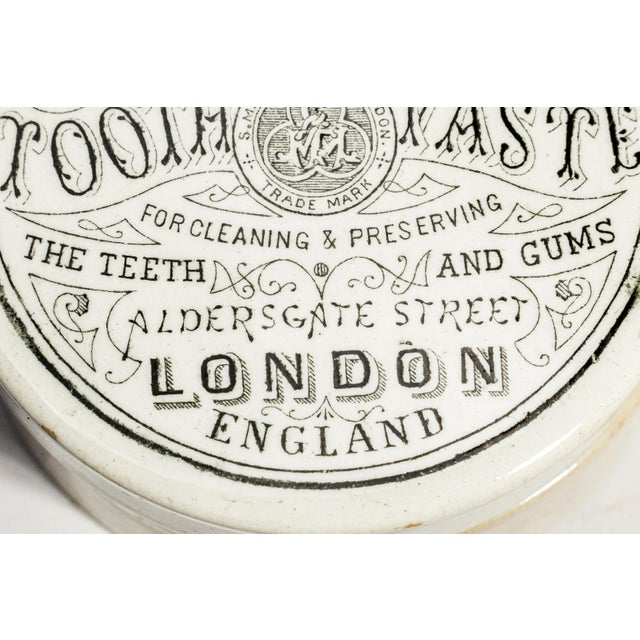 19th Century Interesting Antique Victorian S. Maw Son & Sons Cherry Tooth Paste Pot English Apothecary Jar Home Decor For Sale - Image 5 of 11