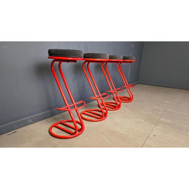 Metal Bar Stools, 1980s, Set of 4 For Sale - Image 6 of 13