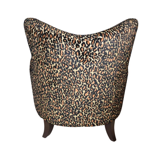 Leopard Print Upholstered Accent Chair by Burton James, Made in California For Sale - Image 4 of 9