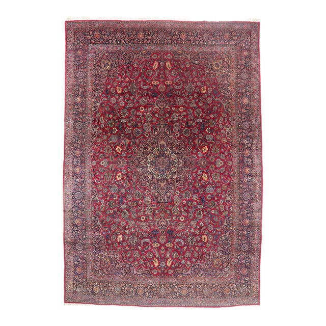 Antique Persian Kashan Rug, 11'01 X 16'01 For Sale