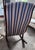 Red/White/Blue Stripe Upholstered Mahogany Rocking Chair. Beautiful wood and upholstered rocking chair. In great shape for...