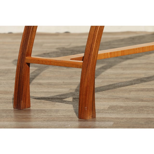 Mid-Century Sculptural Bird’s-Eye Maple & Rosewood Console Table, 1980s For Sale - Image 12 of 18