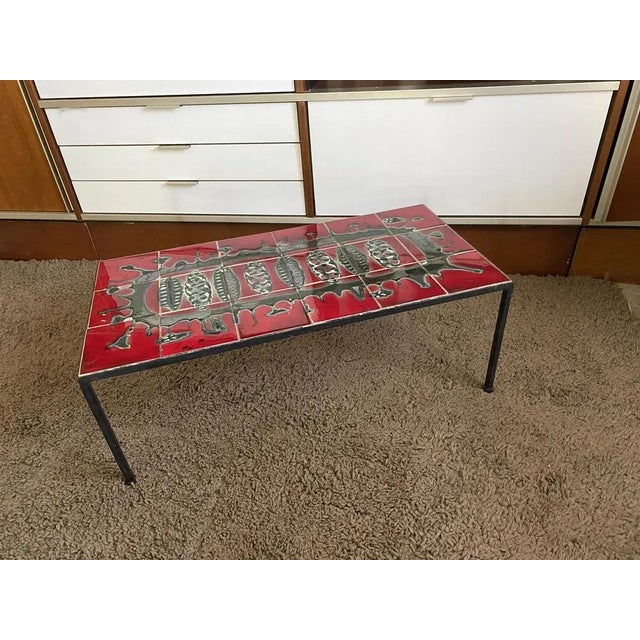Ceramic and Metal Tray Coffee Table, 1960s For Sale - Image 9 of 9