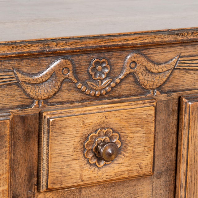 Long French Oak Four Door Sideboard Buffet For Sale - Image 14 of 18