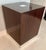 Mid-Century Modern Vintage Pair Cube End Tables With Macassar Ebony Veneer Lacquered & Polished Silver Metal Accents For Sale - Image 3 of 8