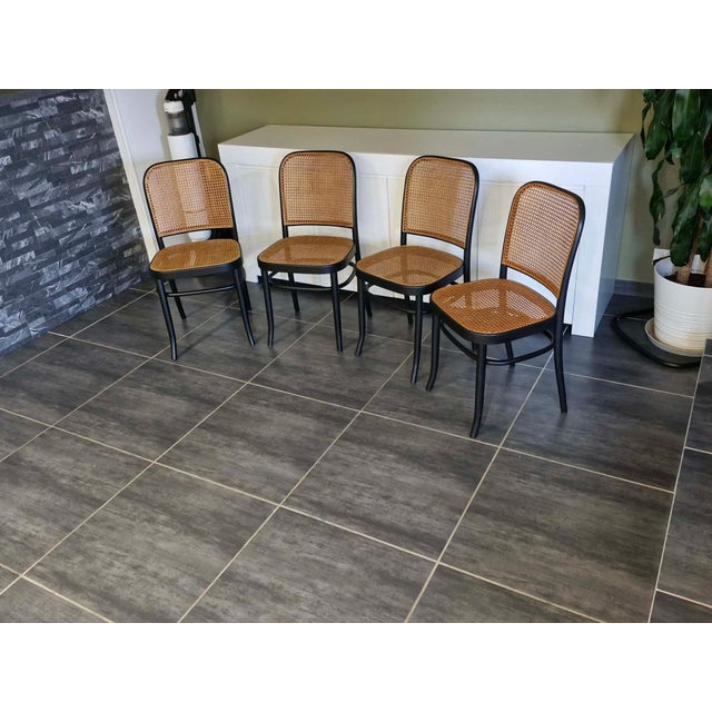 Vintage Model 811 Chairs by Joseph Hoffmann, 1990, Set of 4 For Sale - Image 4 of 13