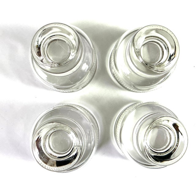 Mid-Century Modern McM-Starlyte-(S7t5)-Silver Banded,footed,– Cocktail/Liquor Glasses – Set of Four For Sale - Image 3 of 6