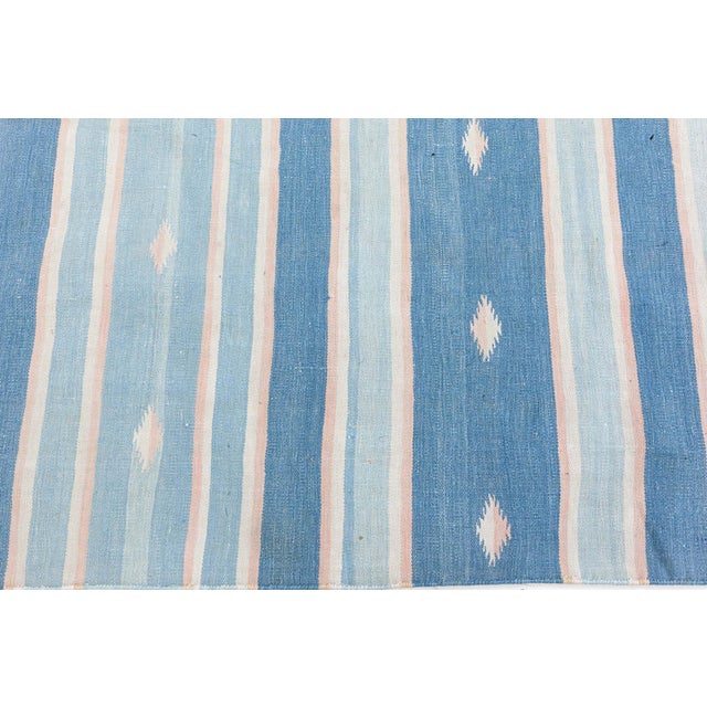 Mid-Century Modern Doris Leslie Blau Vintage Indian Dhurrie Rug For Sale - Image 3 of 10