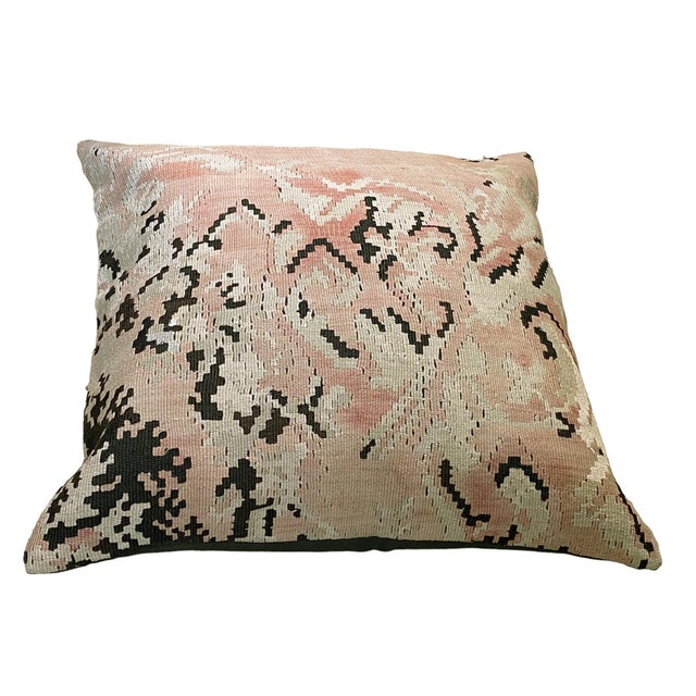 Textile Custom Made Antique Turkish Tribal Kilim Pillow Cover 24" by 24" For Sale - Image 7 of 8