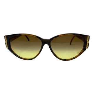 1990s Vintage Italian Fake Tortoise Shell Lucite Sunglasses by Fendi For Sale