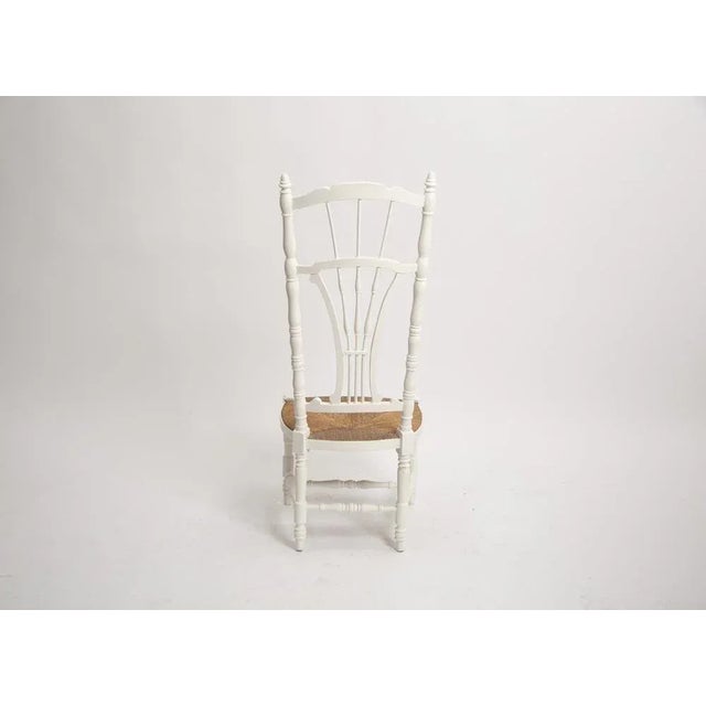 Napoleon III White Straw Nanny Chair For Sale - Image 3 of 7